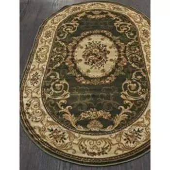Ковёр овальный Olympos d066, размер 250x400 см, цвет green