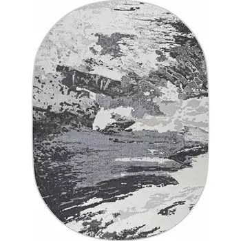 Ковёр овальный Rimma Lux 38112A, размер 80x150 см, цвет grey/l.grey