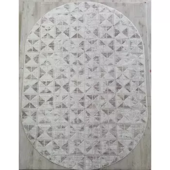 Ковёр овальный Rimma Lux 39439A, размер 160x400 см, цвет cream/d.beige