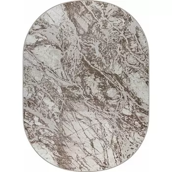 Ковёр овальный RIMMA LUX, размер 80x150 см, дизайн beige/d.beige