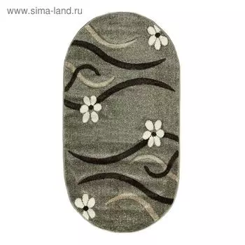 Ковёр овальный Rio Carving 126, 200 х 400 cм, цвет fume