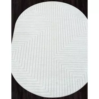 Ковёр овальный Sirocco e256ac, размер 160x230 см, цвет white-beige