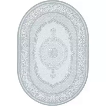 Ковёр овальный Valentis Sirocco, размер 100x200 см, цвет grey/white