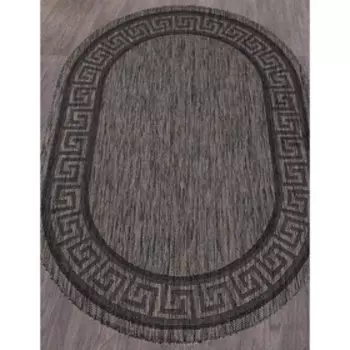 Ковёр овальный Vegas S002, размер 140x200 см, d.gray-black