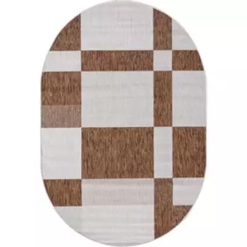 Ковёр овальный Vegas s005, размер 200x390 см, цвет cream-brown