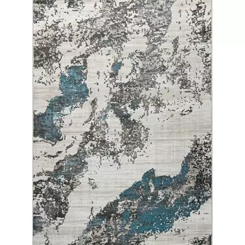 Ковёр прямоугольный ELIZA, размер 83x150 см, дизайн blue fls/cream fls