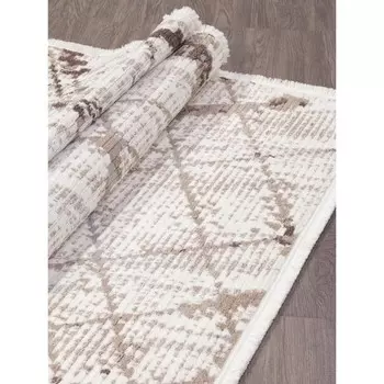 Ковёр прямоугольный Joli A959AF, размер 80x150 см, цвет p.white / l.beige