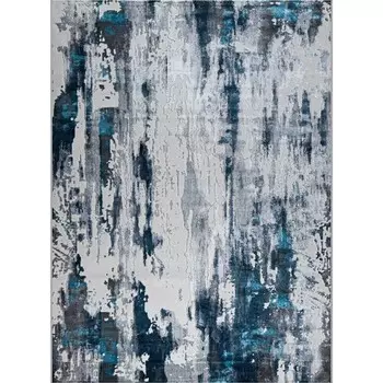 Ковёр прямоугольный Kleopatra 37107A, размер 80x150 см, цвет blue fls/l.grey
