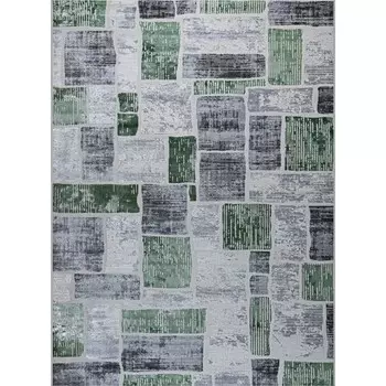 Ковёр прямоугольный Kleopatra 38471A, размер 80x150 см, цвет green fls/l.grey