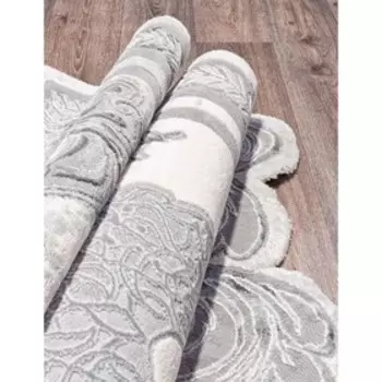 Ковёр прямоугольный Safir 00856g, размер 78x150 см, цвет grey/grey