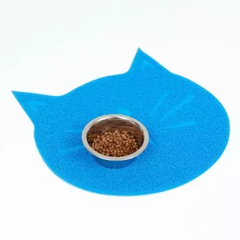 Коврик 2-в-1 под миску/туалет животных 38 х 38 см синий