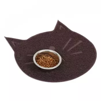 Коврик 2-в-1 под миску/туалет животных 3838 см бордовый