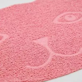 Коврик 2-в-1 под миску/туалет животных "Киса", 40 х 30 см, пепельно-розовый