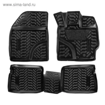 Коврик Airline ACM-PS-68, Toyota Prius XV30 2009-15, высокий борт, полимерные, черные, набор 4 шт.