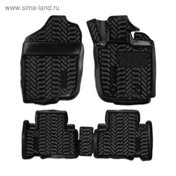 Коврик Airline ACM-PS-69, Toyota Vanguard 2007-2013, высокий борт, полимерные, черные, набор 4 шт.