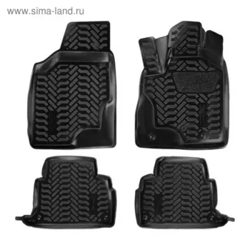 Коврик Airline ACM-PS-70, Toyota Harrier 2WD 2003-13, высокий борт, полимерные, черные, набор 4 шт.