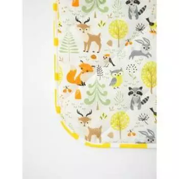 Коврик детский стёганный, размер 115х115 см, принт зверята, цвет жёлтый