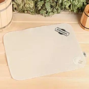 Коврик - сидушка для бани и сауны, 4535 см, полиэфир 70%, шерсть 30%, с вышивкой, «Добропаровъ»