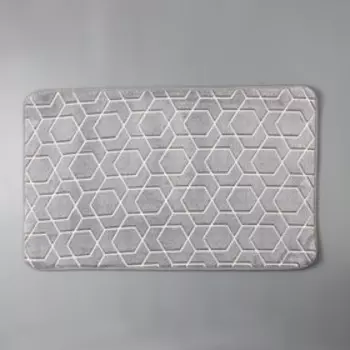 Коврик для ванной светящийся в темноте Доляна «Светящиеся фигуры», 5080 см, серый