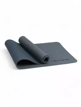Коврик для фитнеса и йоги ONLYTOP, 18361 0.8 см, графитовый