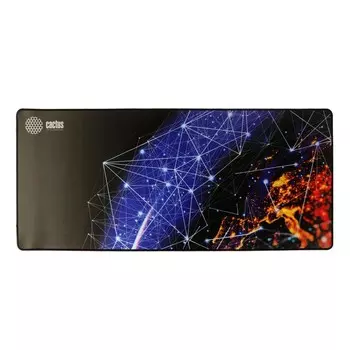 Коврик для мыши Cactus Blue Cosmic, игровой, 900х400х3 мм, черный