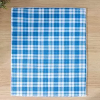 Коврик для сушки посуды Доляна «Клетка», 38×50 см, цвет синий