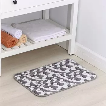 Коврик для ванной и туалета Доляна «Галька», 4060 см, цвет серый