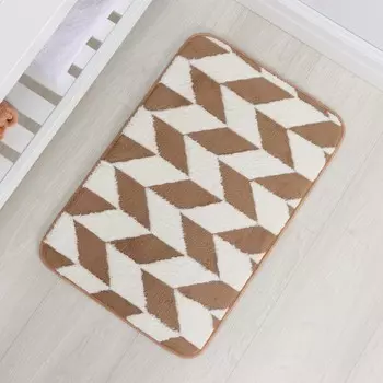 Коврик для ванной и туалета Доляна «Ралли», 4060 см, коричневый