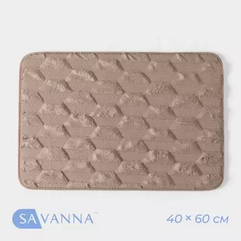 Коврик для ванной и туалета SAVANNA «Стоун», 4060 см, бежевый