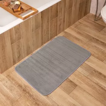Коврик для ванной «Этель» Basic, 5080 см, серый