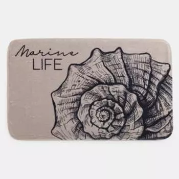 Коврик для ванной Этель "Marine life", 80х50 см, велюр