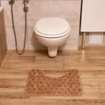 Коврик для ванной Этель "Ромбы", цв. бежевый, 40х50 см