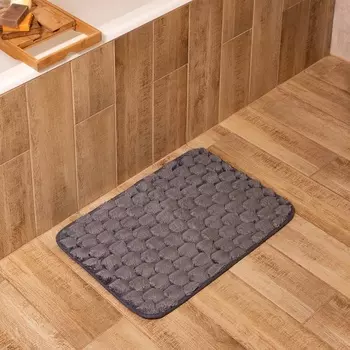 Коврик для ванной Этель «Ромбы», 4060 см, серый