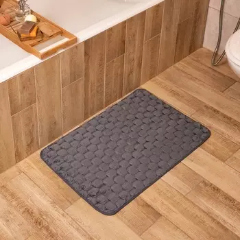 Коврик для ванной «Этель. Ромбы», 5080 см, серый