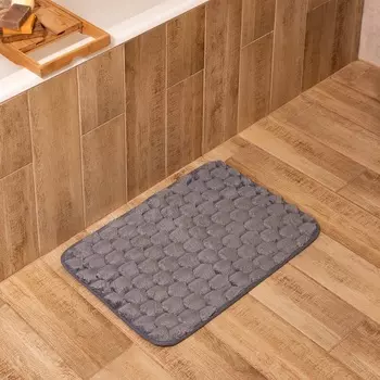 Коврик для ванной Этель «Ромбы», 4060 см, светло- серый