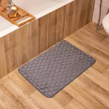 Коврик для ванной Этель «Ромбы», 5080 см, светло-серый