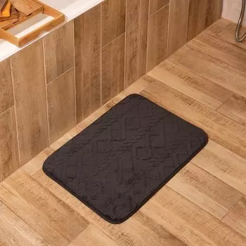 Коврик для ванной «Этель. Узор», 4060 см, серый