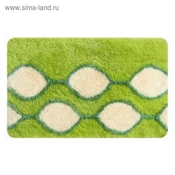 Коврик для ванной, комнаты 50х80 см Curved Lines, green