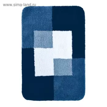Коврик для ванной комнаты Coins, синий, 60x90 см