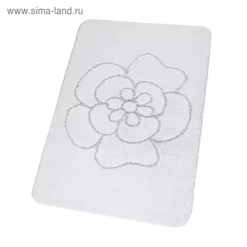 Коврик для ванной комнаты Diamond, цвет белый 60х90 см
