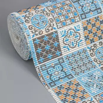 Коврик для ванной комнаты «Преображение», ширина 80 см, рулон 15 м, оранжево-синий