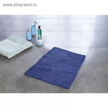 Коврик для ванной комнаты Soft, синий, 55x85 см