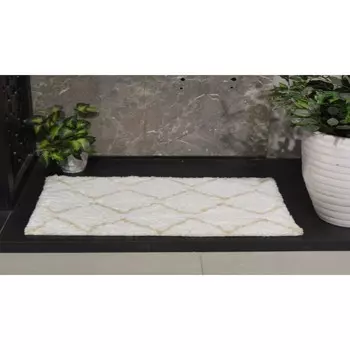 Коврик для ванной, размер 60х100 см, цвет бежевый