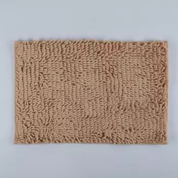 Коврик для ванной Доляна «Букли длинные», 4060 см, цвет бежевый