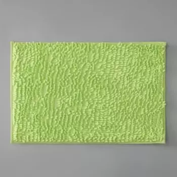 Коврик для ванной Доляна «Букли длинные», 4060 см, цвет зелёный