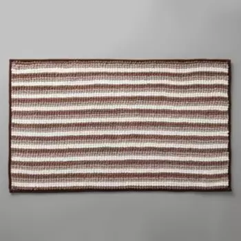 Коврик для дома Доляна «Букли. Полосы», 50×80 см, цвет коричневый