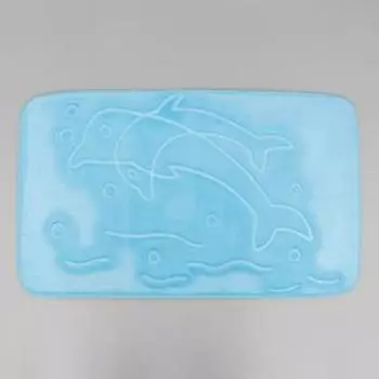 Коврик Доляна «Дельфины», 5080 см, цвет синий