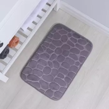 Коврик для ванной и туалета Доляна «Галька», 4060 см, серый