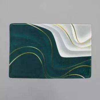 Коврик для дома Доляна «Камень», 40×60 см, цвет зелёный