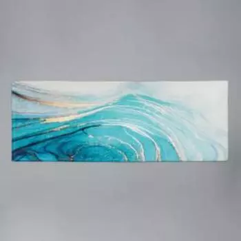 Коврик Доляна «Камень», 45×120 см, цвет бирюзовый